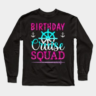 Birthday Cruise Squad King Crown Sword Cruise Boat Party Long Sleeve T-Shirt